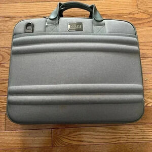 Zero Halliburton Gray  16" Ballistic Nylon Hard Padded Laptop Briefcase Bag